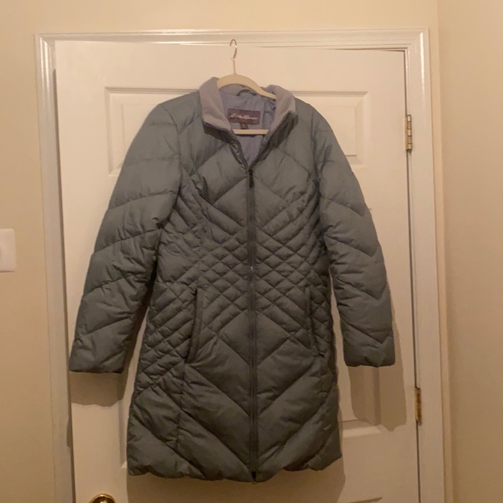 Eddie Bauer knee length down jacket